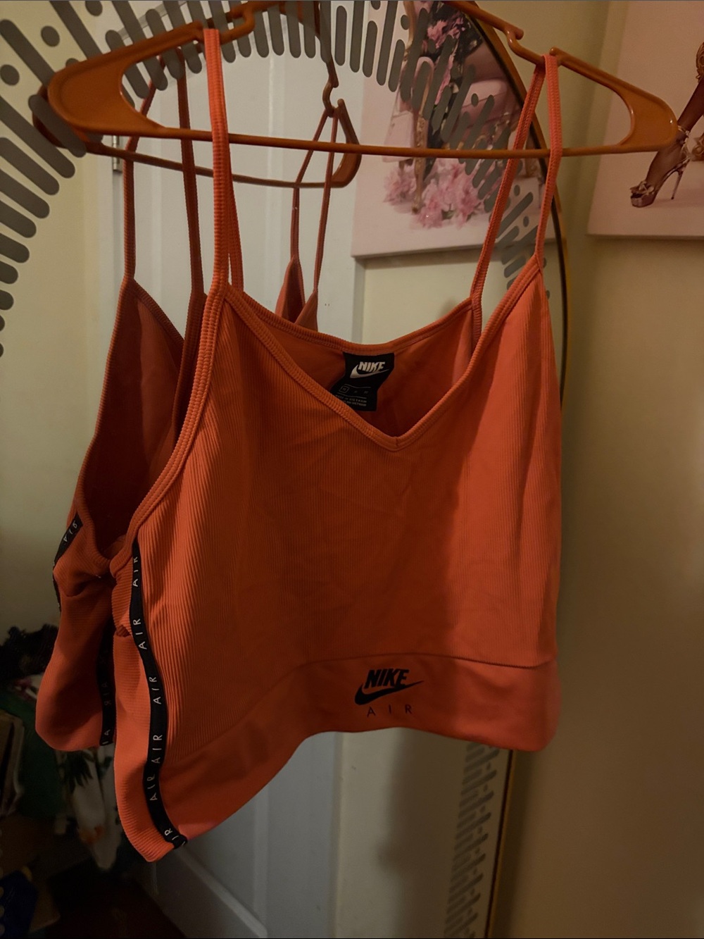 Nike Orange Ribbed Air Crop Tank